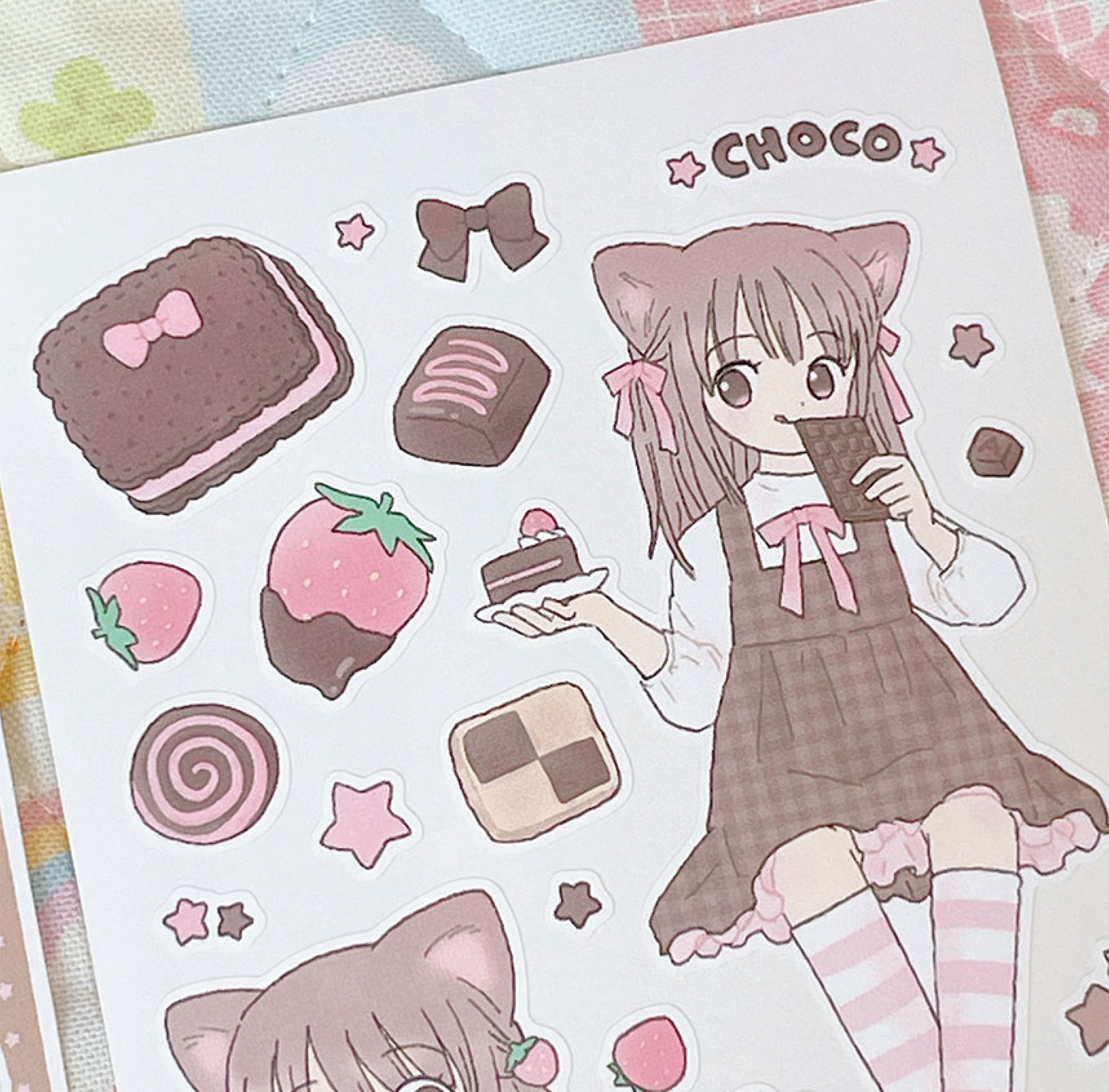 [RY12] NEW Rayeon Fancy 'Strawberry Chocolate' Sticker Sheet Pack (Pack/Singles)