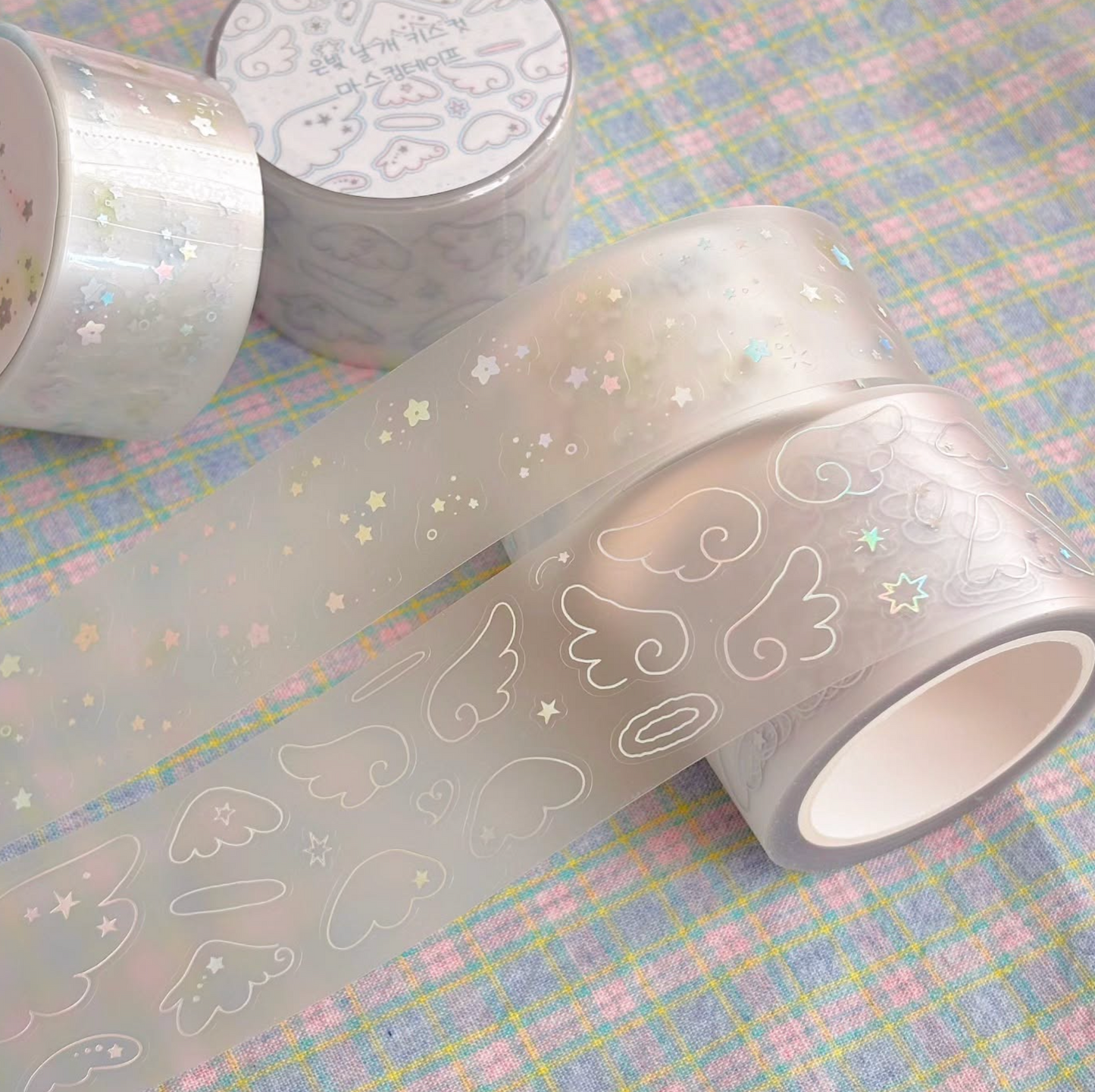 [CW129] NEW Cotton World 'Star Land/Silver Wings' Kisscut Masking Tape
