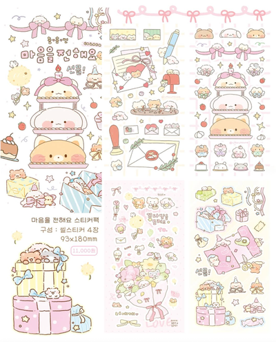 [SY80] NEW Syom x Nyung Nyung Shop Collaboration 'Sending My Heart' Sticker Pack