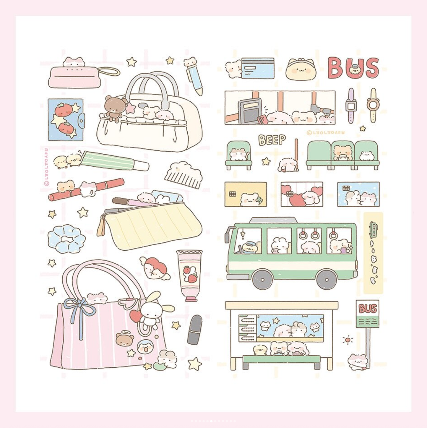 [SY82] NEW Syom x Nyung Nyung Shop Collaboration 'Going Out Today' Sticker Pack