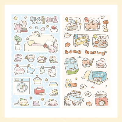 [SY81] NEW Syom x Nyung Nyung Shop Collaboration 'Not Going Out Today' Sticker Pack