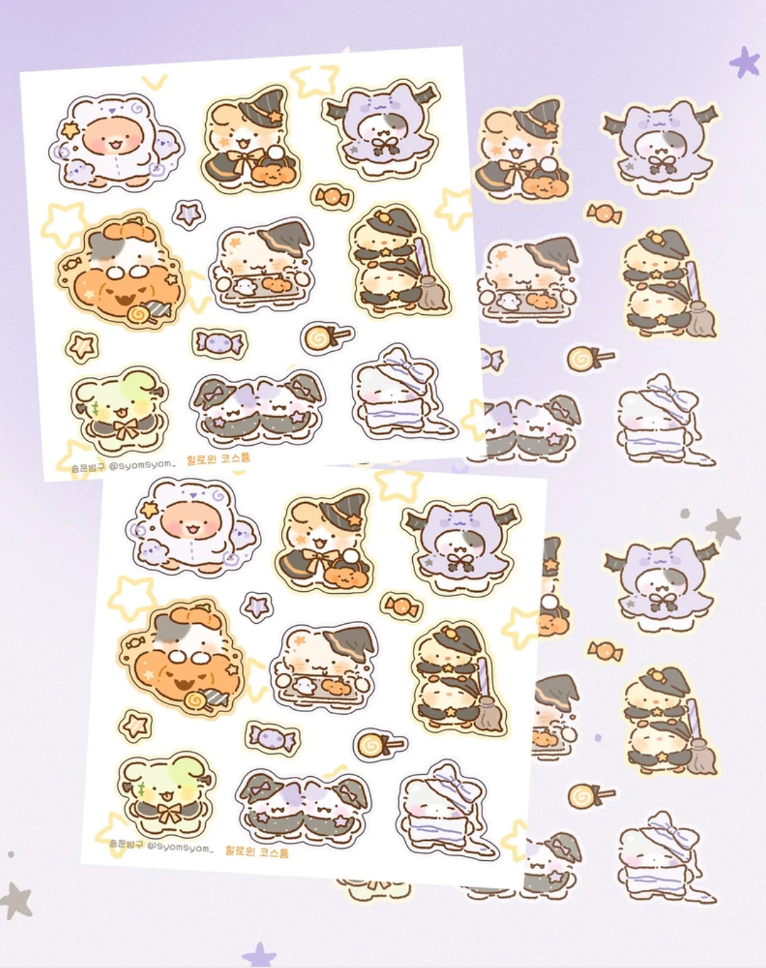 [SY85] NEW Syom Halloween Friends Sticker Pack (Singles/Pack)