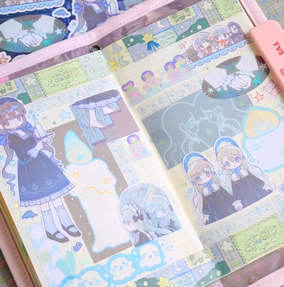 [CW128] NEW Cotton World 'Twin Mansion' Sticker Sheet