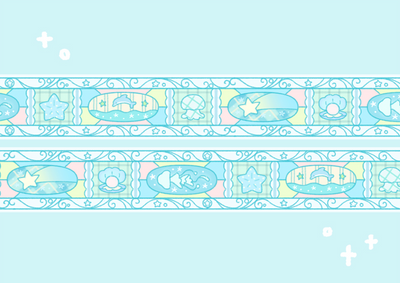 [CW130] NEW Cotton World 'Ocean Pieces' Masking Tape 15mm x 10m