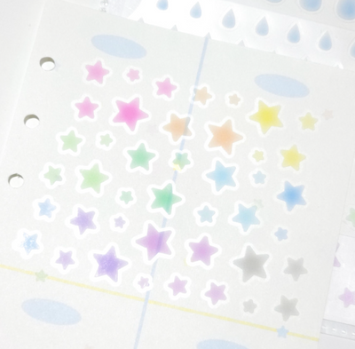 [PT11] NEW Polticker 'Emobossed Pastel Star' Kisscut Masking Tape