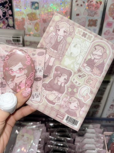 [SK41] NEW Seolkee 'Matcha Latte/Choco Banana Girls' Sticker Sheets (options)