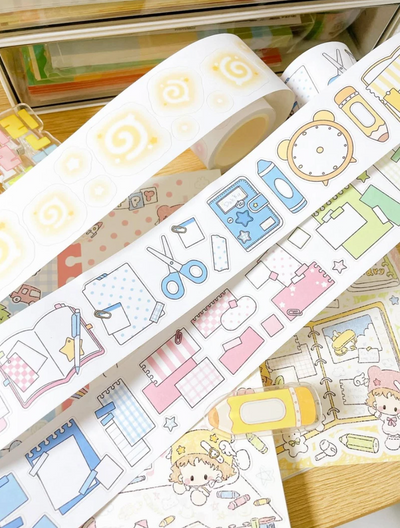 [DC180] NEW Danchoo 'Dakku Items/Sketchbook' Kisscut Masking Tape (options)