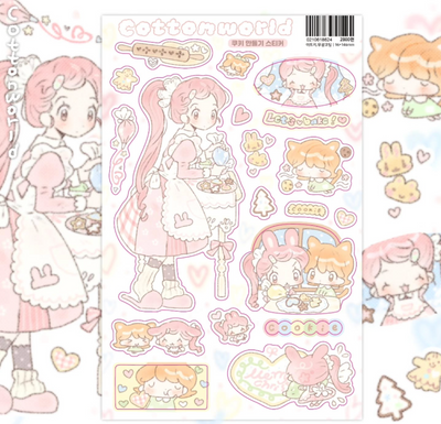 [CW148] NEW Cotton World 'Making Cookies' Sticker Sheet