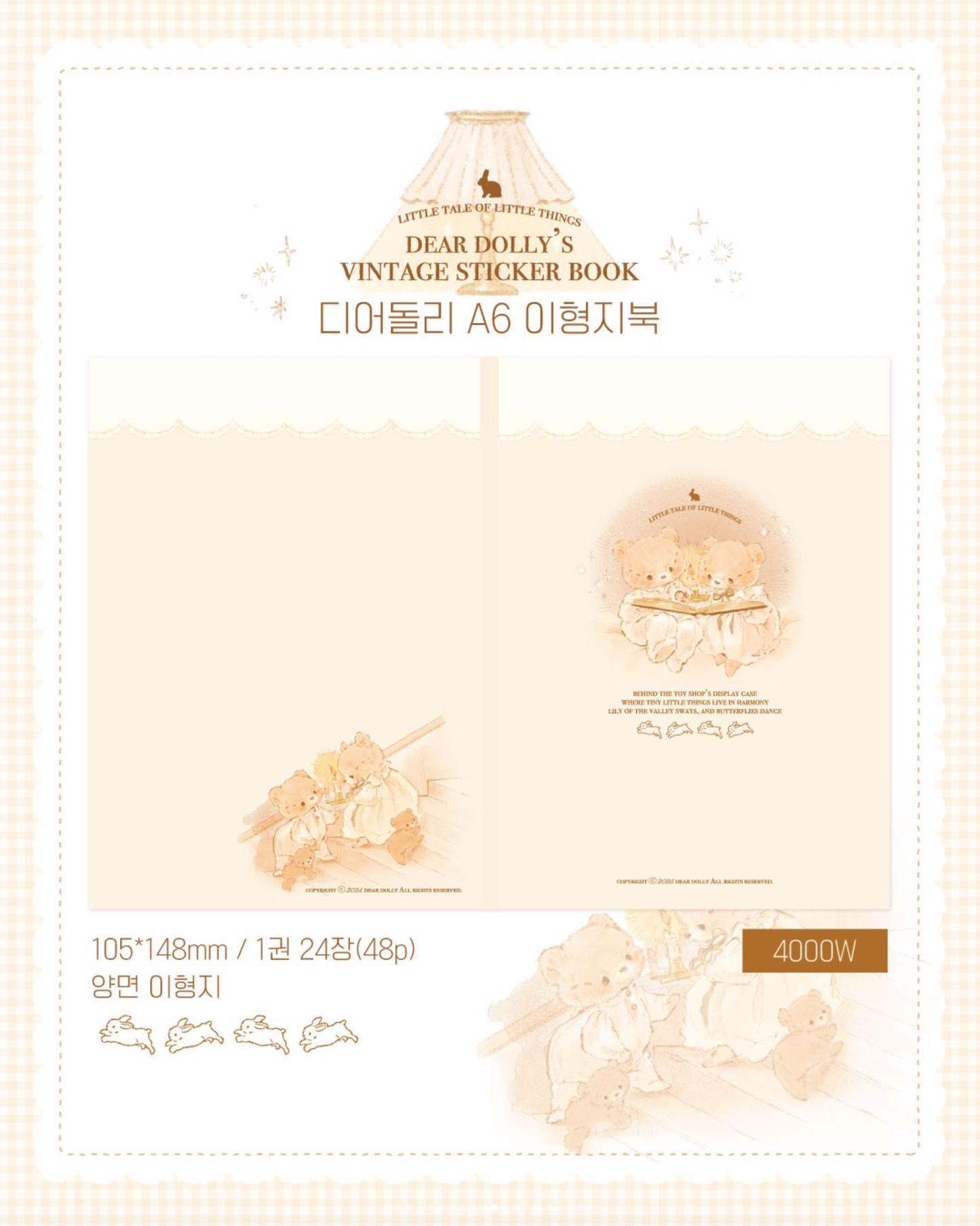 [DD61] NEW Dear Dolly 'Vintage' A6 Sticker Book