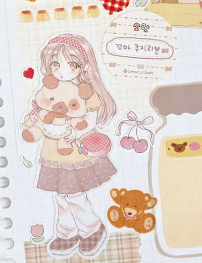 [SR15] NEW Sorat 'Pudding Puppy/Derpy Cat/Fluffy Toto' Sticker Set (options)