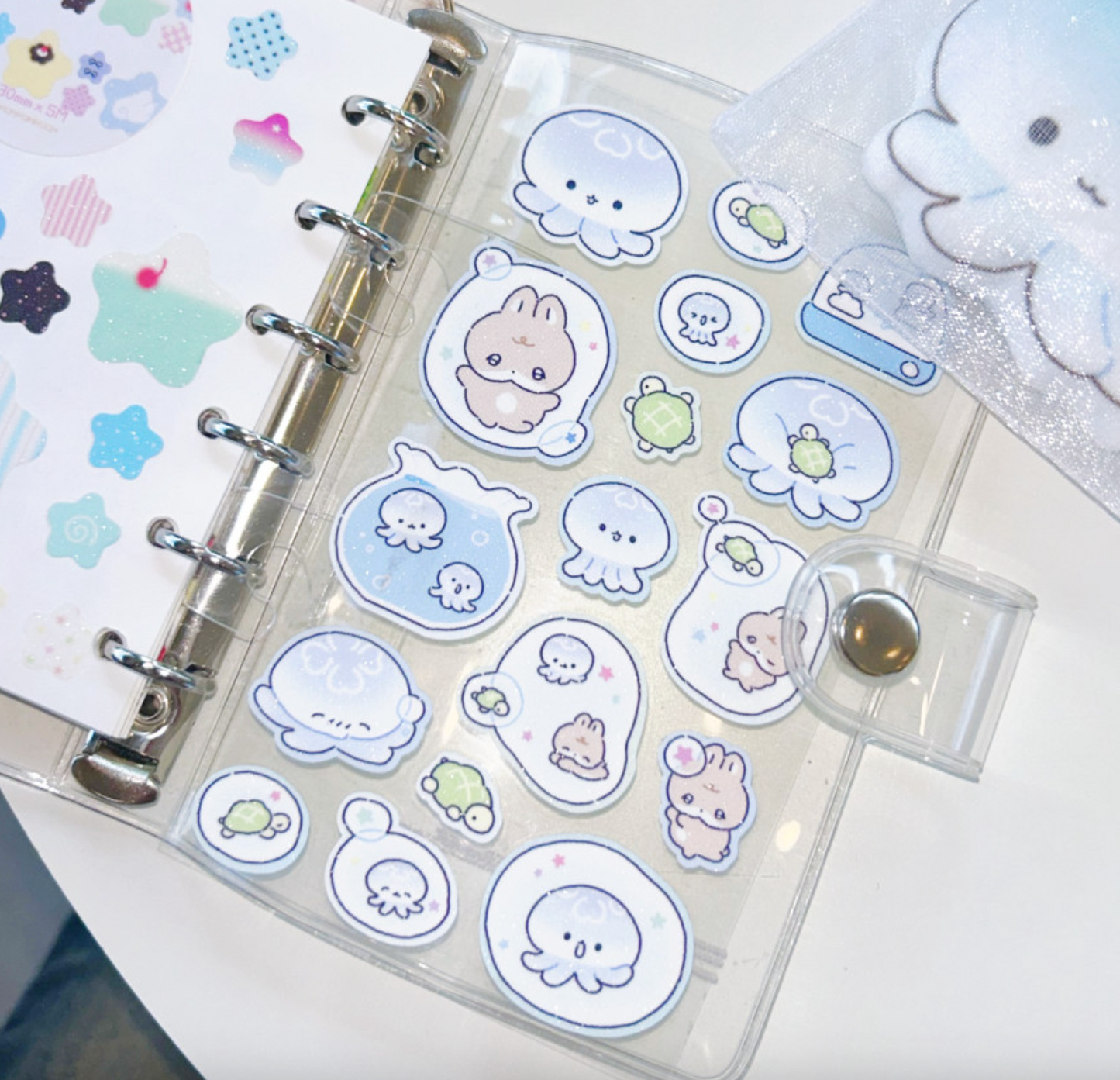 [PP18] NEW Pompomroom 'Jelly Fish' Sugar Glitter Sticker Sheet