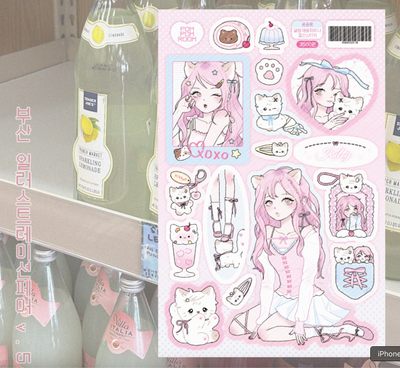 [PP20] NEW Pompomroom 'Kitty and Me' Sticker Sheet