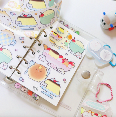 [PP23] NEW Pompomroom 'Chubby Hamster's Kitsaten' Memo Paper Kisscut Masking Tape