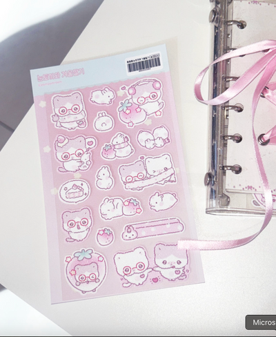[PP09] NEW Pompomroom 'Snow Bunny and Winter Strawberry' Sticker Sheet