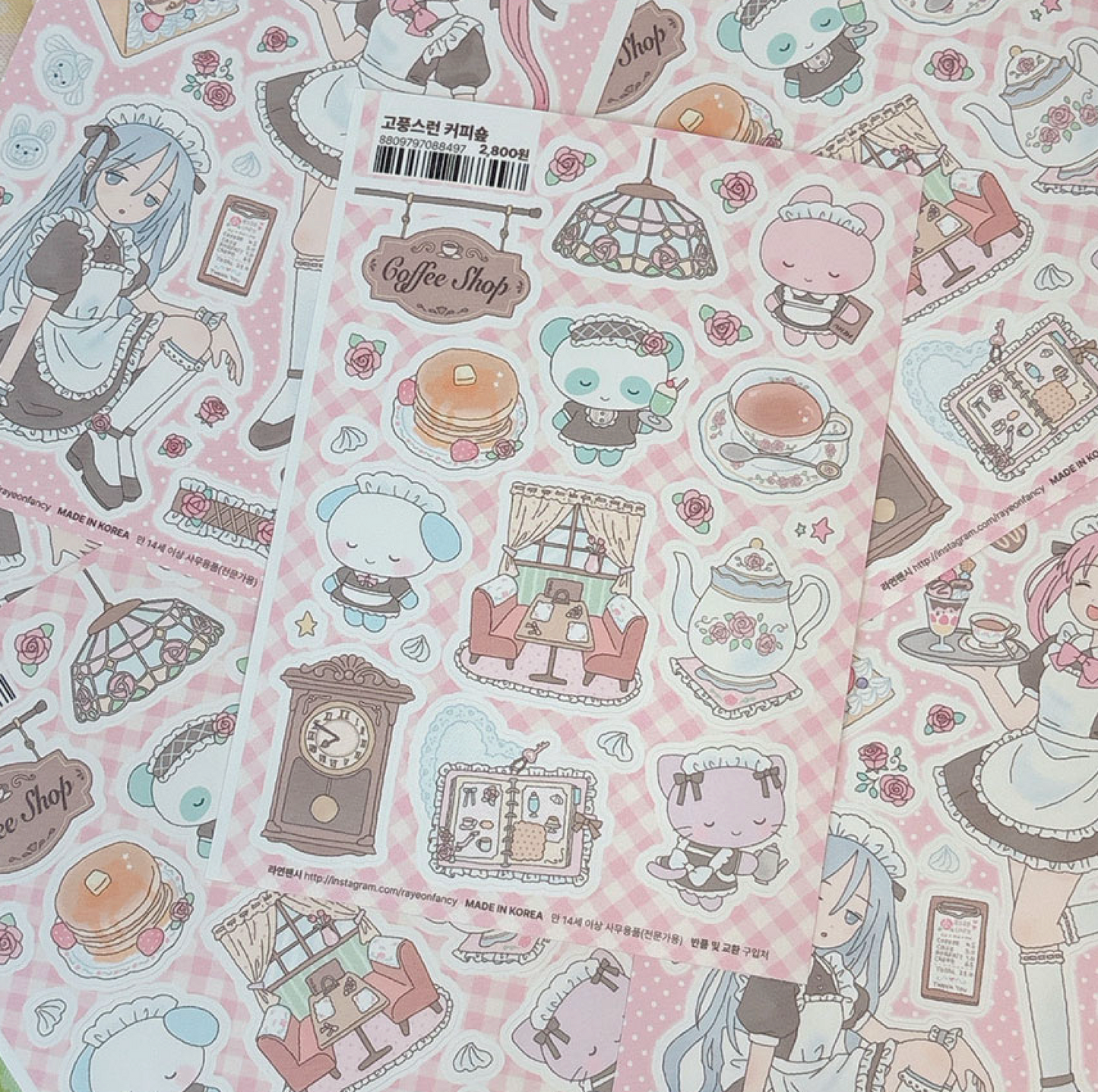 [RY50] NEW Rayeon Fancy 'Elegant Coffee Shop' Matte Sticker Sheet