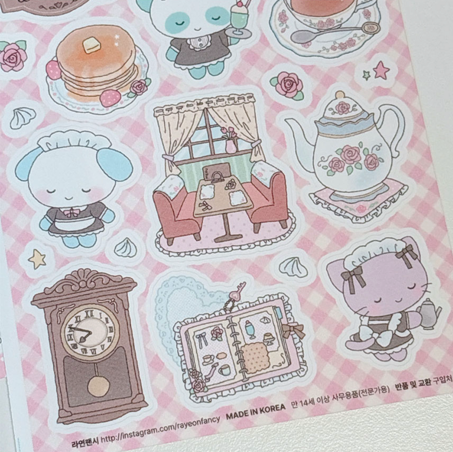 [RY50] NEW Rayeon Fancy 'Elegant Coffee Shop' Matte Sticker Sheet