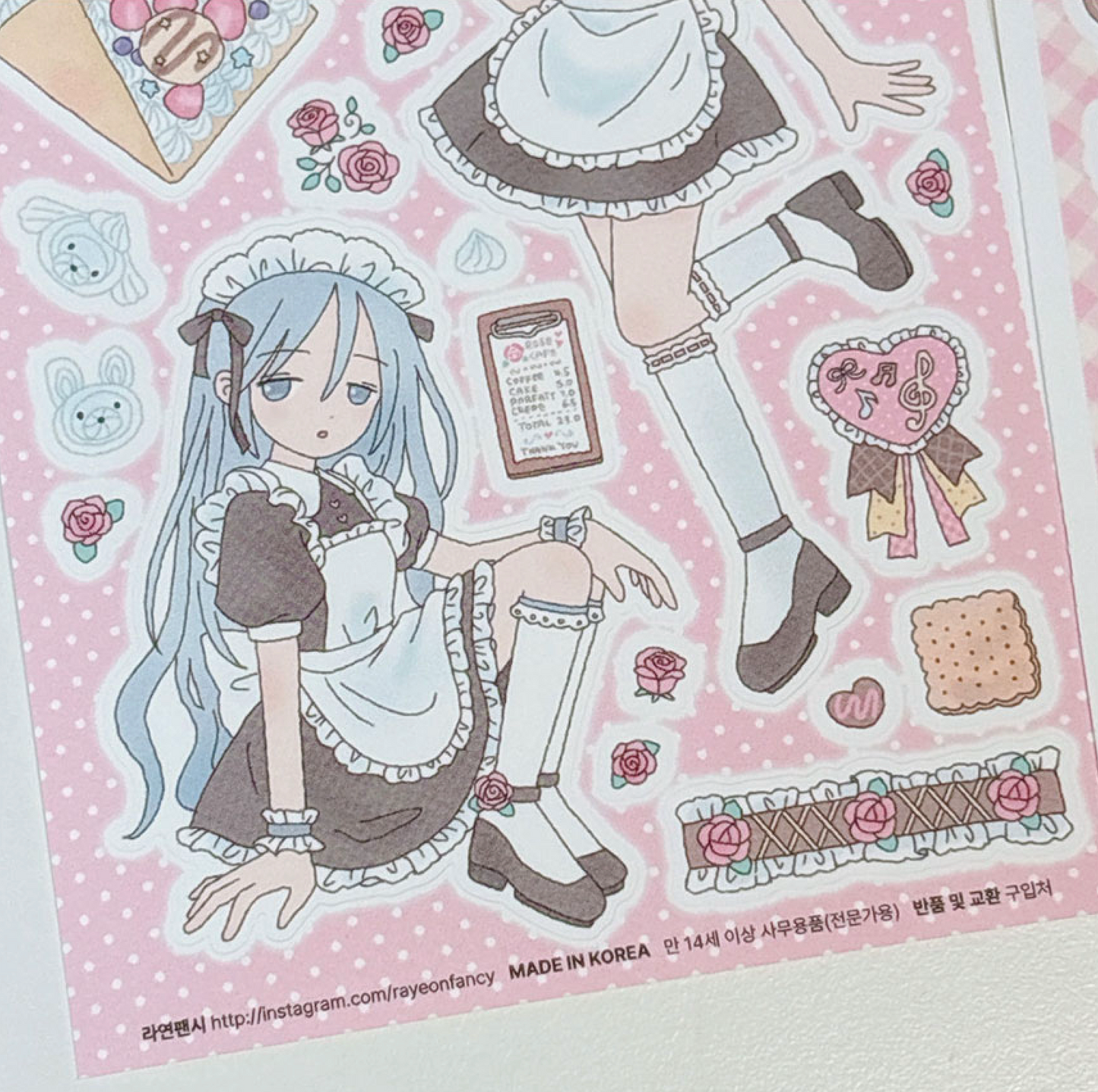[RY51] NEW Rayeon Fancy 'Cafe Waitress' Matte Sticker Sheet