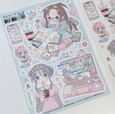 [RY54] NEW Rayeon Fancy 'Too Much to Do!' Matte Sticker Sheet