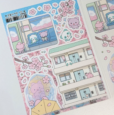 [RY56] NEW Rayeon Fancy 'When Cherry Blossom Blossoms' Matte Sticker Sheet