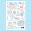 [CW181] NEW Cotton World 'Sand Castle' Sand Glitter Sticker Sheet