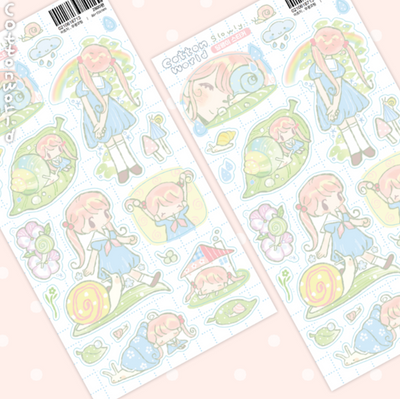 [CW184] NEW Cotton World 'Snail' Sticker Sheet