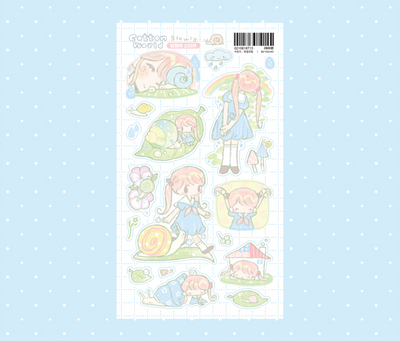 [CW184] NEW Cotton World 'Snail' Sticker Sheet