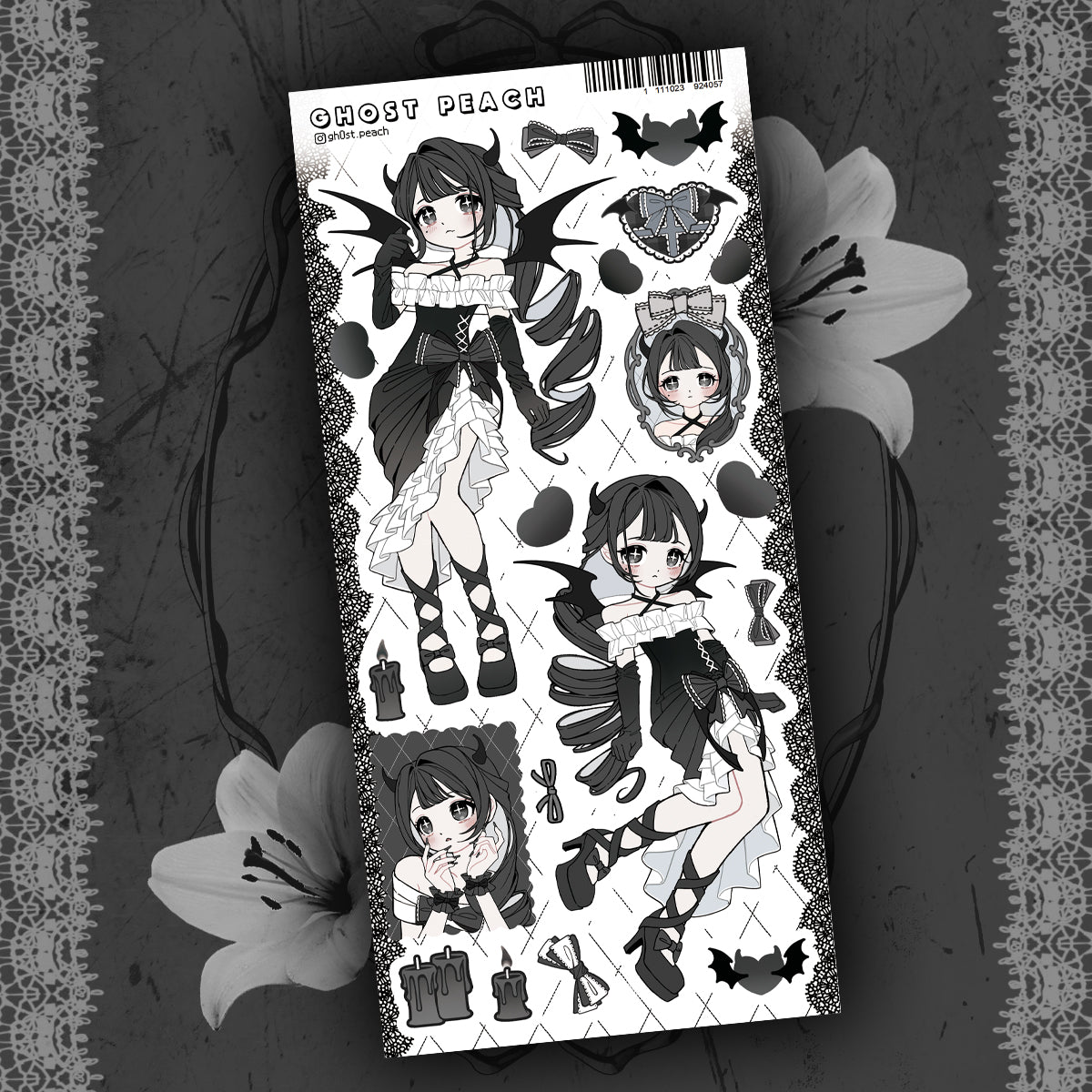 [GP29] NEW Ghost Peach 'Midnight Devil' Matte Pearl Sticker Sheet