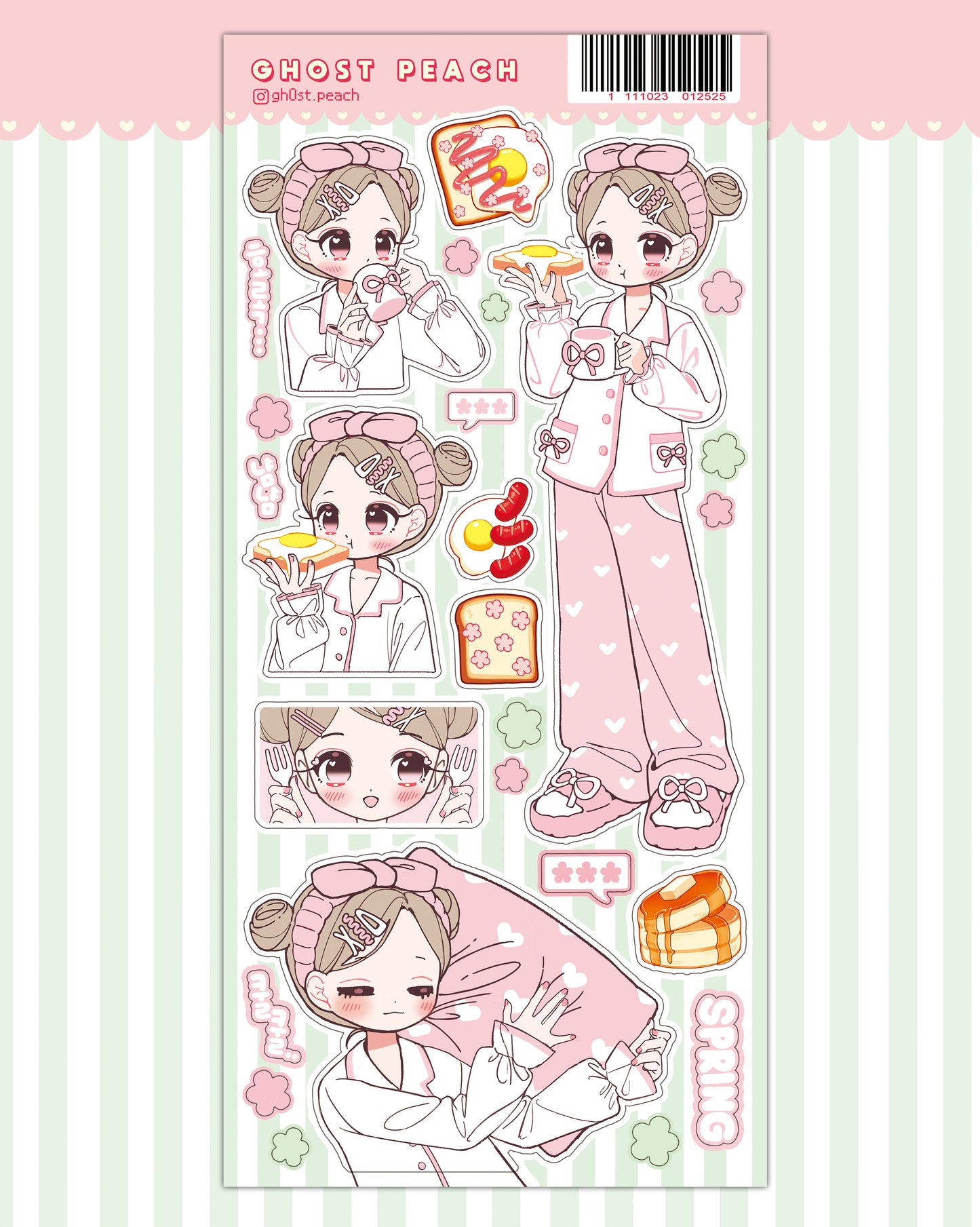 [GP03] Ghost Peach 'Spring Breakfast' Sticker Sheet