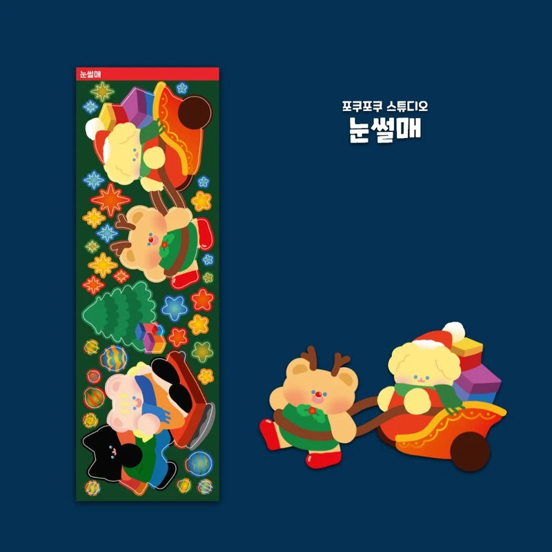 [PO08] Poku Poku Studio 2021 Christmas Sticker Sheet Pack B