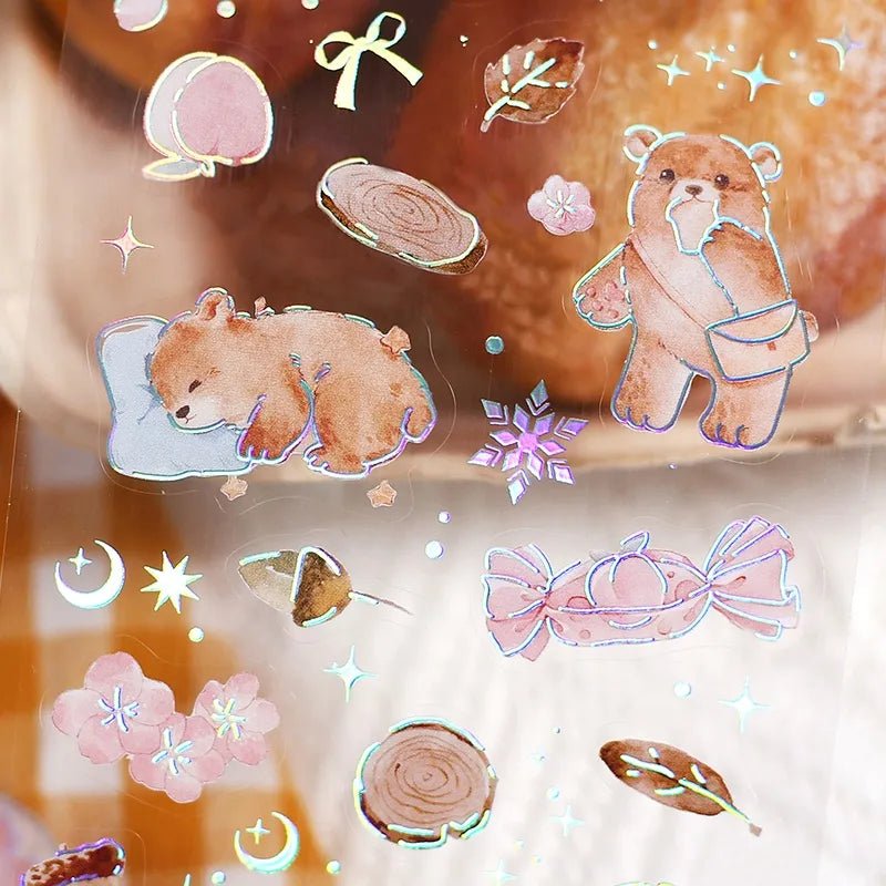 [BG15] BGM IRIDE Holographic Sticker Sheets (options) - BGM_BG15S5 - Bears_korean_sticker_stationery