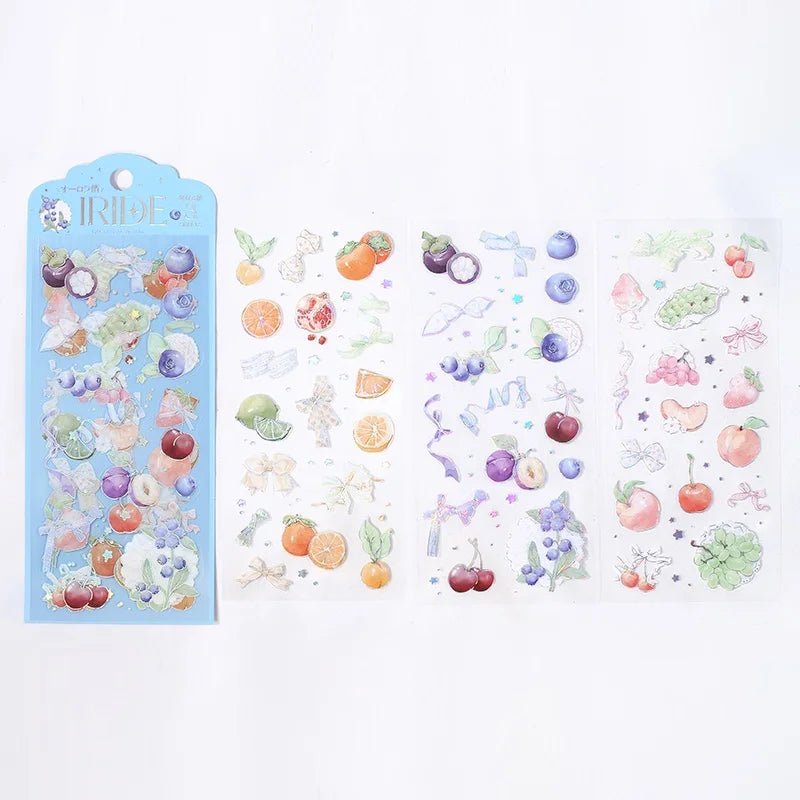 [BG15] BGM IRIDE Holographic Sticker Sheets (options) - BGM_BG15S7 - Fruits_korean_sticker_stationery