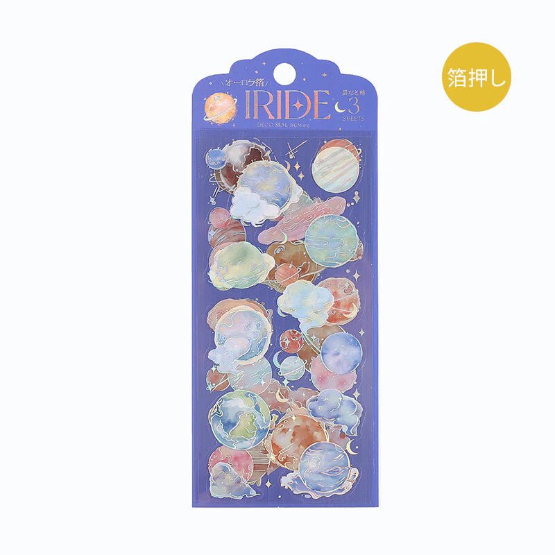 [BG15] BGM IRIDE Holographic Sticker Sheets (options) - BGM_BG15S6 - Planets_korean_sticker_stationery