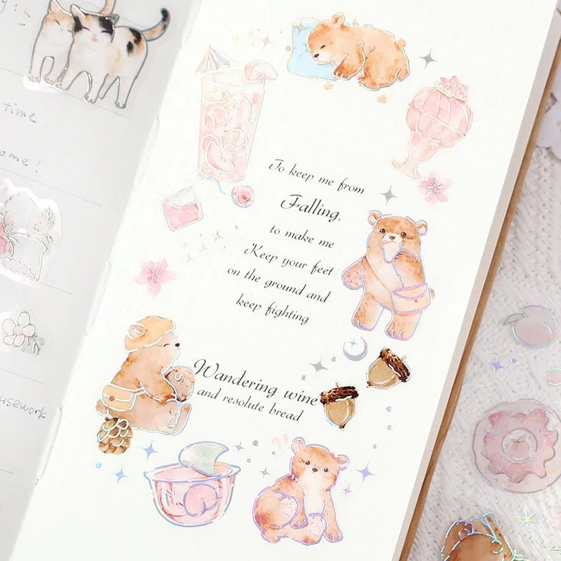 [BG15] BGM IRIDE Holographic Sticker Sheets (options) - BGM_BG15S5 - Bears_korean_sticker_stationery