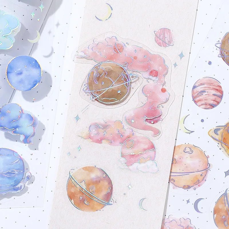 [BG15] BGM IRIDE Holographic Sticker Sheets (options) - BGM_BG15S6 - Planets_korean_sticker_stationery