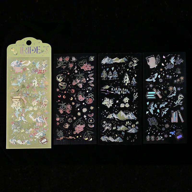 [BG15] BGM IRIDE Holographic Sticker Sheets (options) - BGM_BG15S8 - Mountain_korean_sticker_stationery