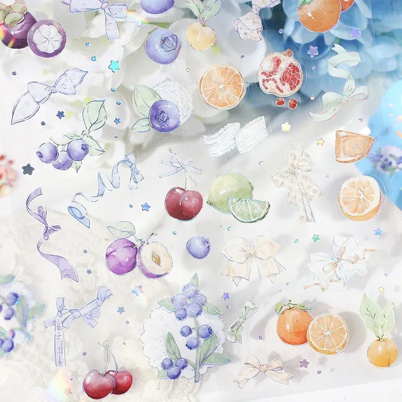 [BG15] BGM IRIDE Holographic Sticker Sheets (options) - BGM_BG15S7 - Fruits_korean_sticker_stationery