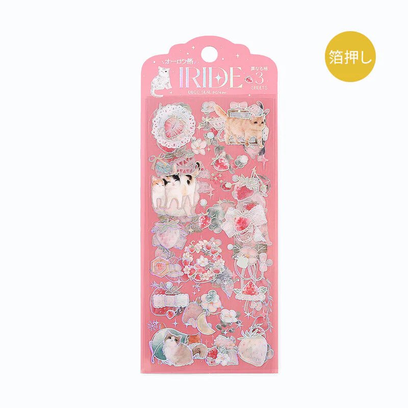 [BG15] BGM IRIDE Holographic Sticker Sheets (options) - BGM_BG15S1 - Cats_korean_sticker_stationery