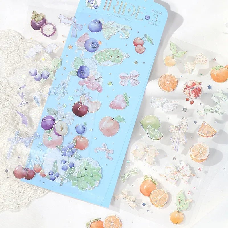 [BG15] BGM IRIDE Holographic Sticker Sheets (options) - BGM_BG15S7 - Fruits_korean_sticker_stationery