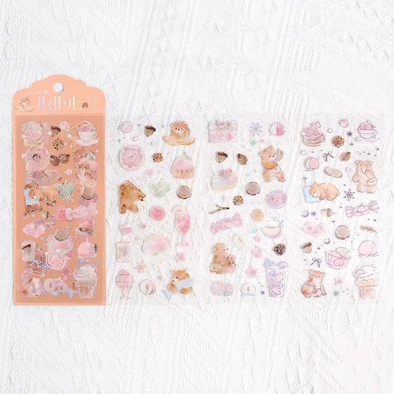 [BG15] BGM IRIDE Holographic Sticker Sheets (options) - BGM_BG15S5 - Bears_korean_sticker_stationery