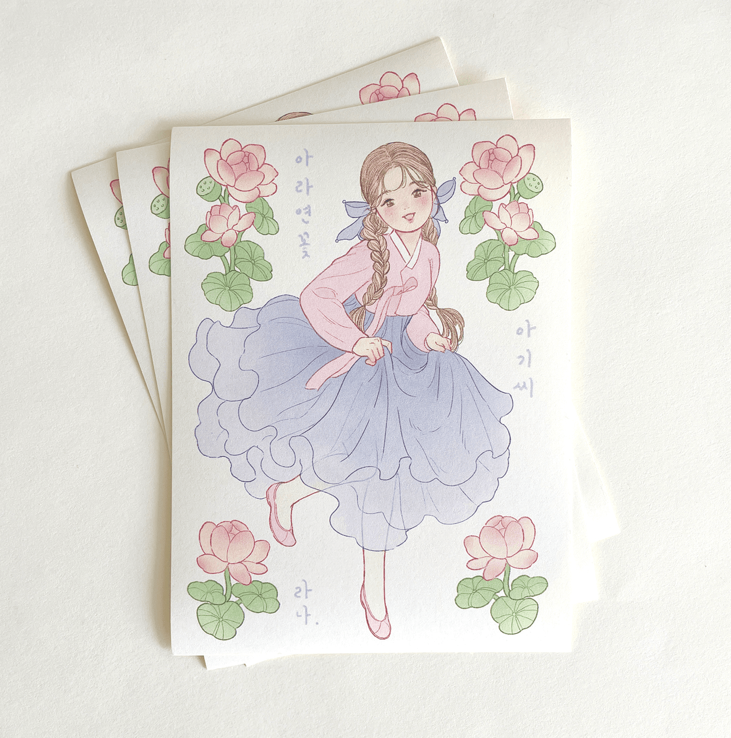 [BR15] by.rana Self - Cut Sticker Pack (options) - by.rana_BR15S4 - Lotus Hanbok_korean_sticker_stationery