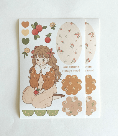 [BR15] by.rana Self - Cut Sticker Pack (options) - by.rana_BR15S1 - Vintage Mood Autumn_korean_sticker_stationery