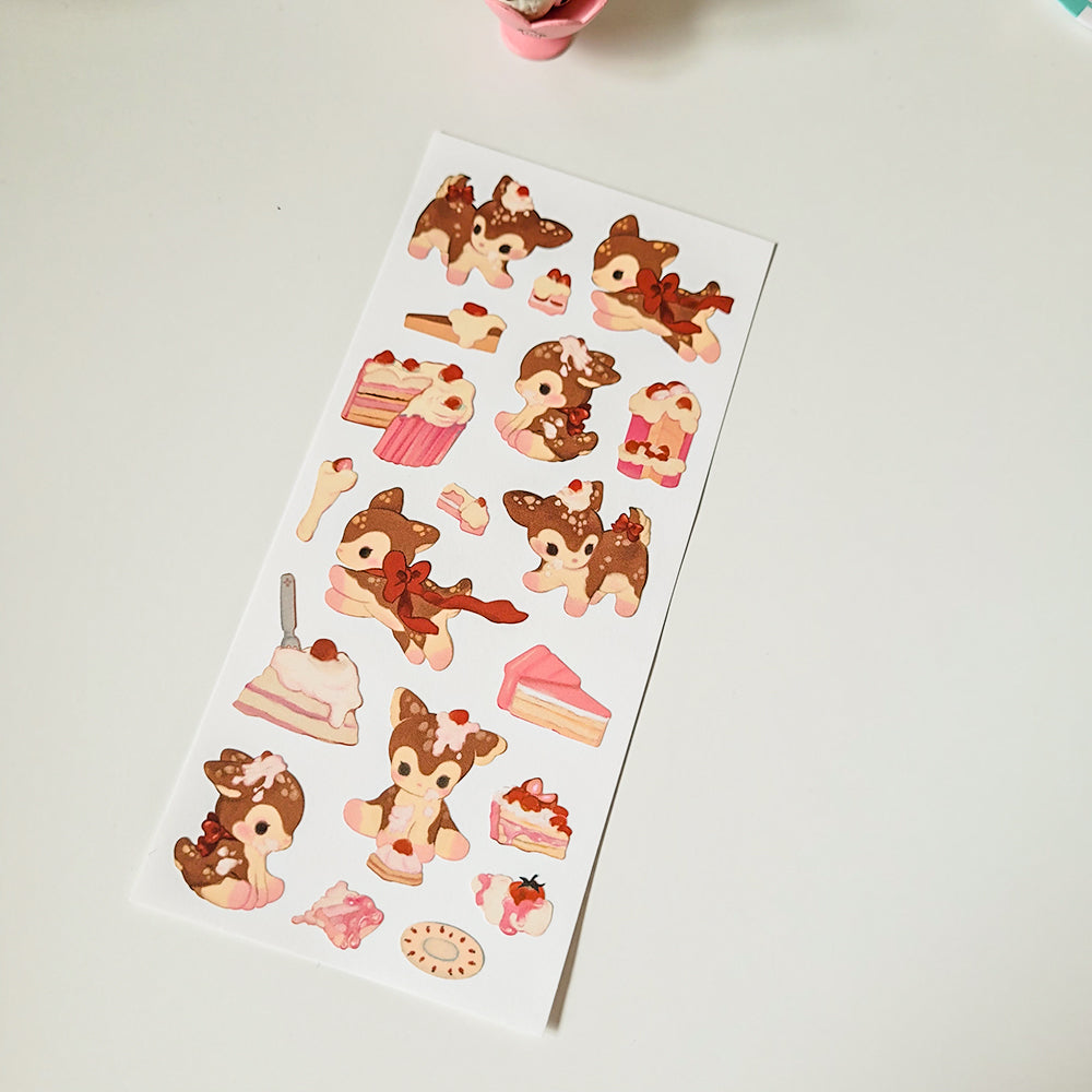 [SO01] RESTOCK Somsomsoso Cake Deer Sticker Sheet