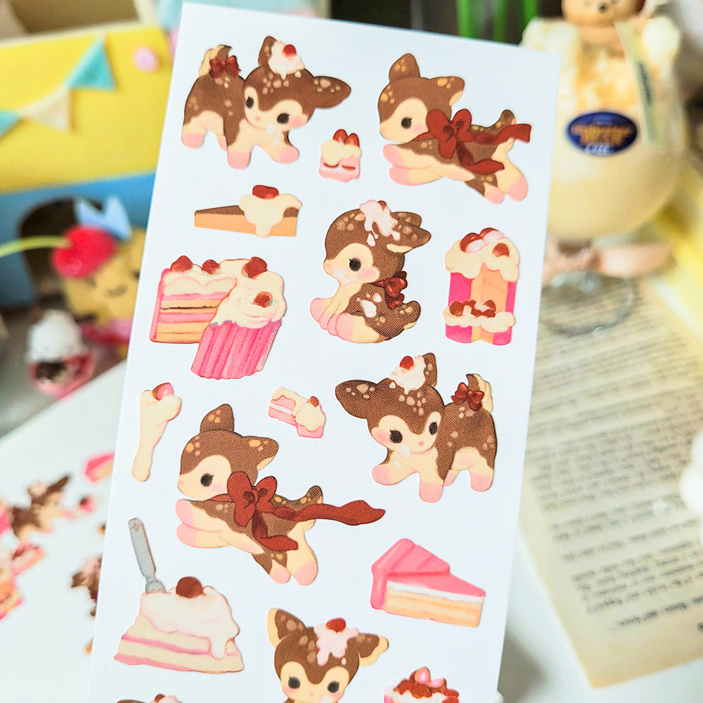 [SO01] RESTOCK Somsomsoso Cake Deer Sticker Sheet