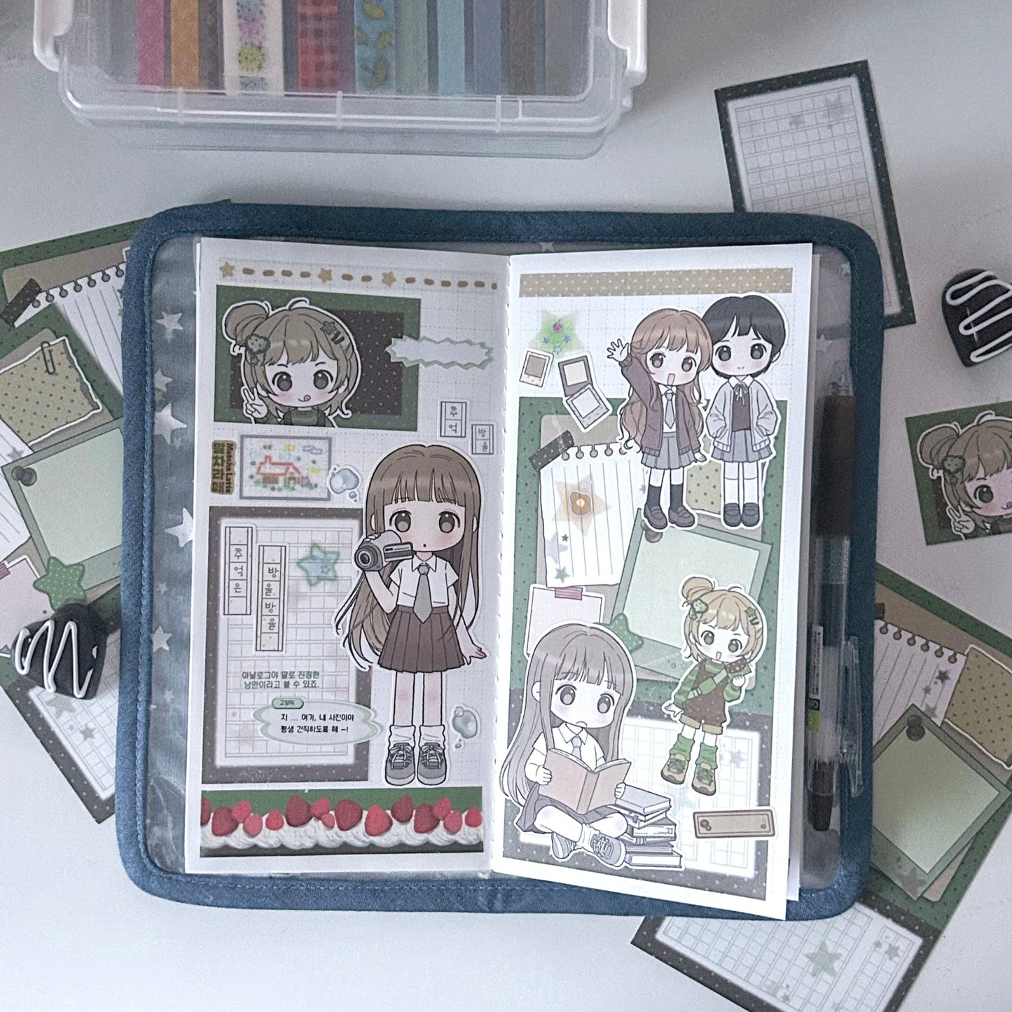 [CB03] NEW Cute Bus 'Memories Drop by Drop' Sticker Sheet - Cute Bus__korean_sticker_stationery