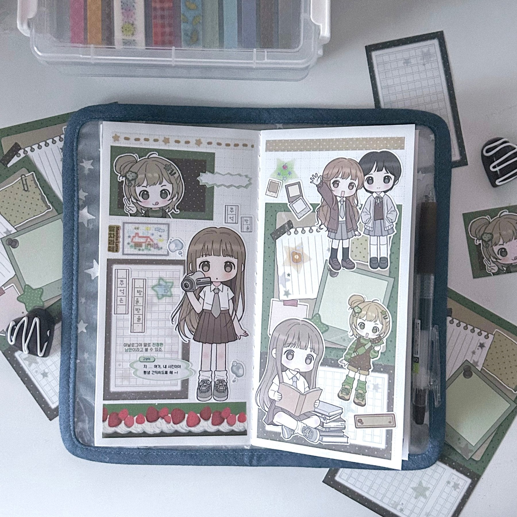 [CB03] NEW Cute Bus 'Memories Drop by Drop' Sticker Sheet - Cute Bus__korean_sticker_stationery