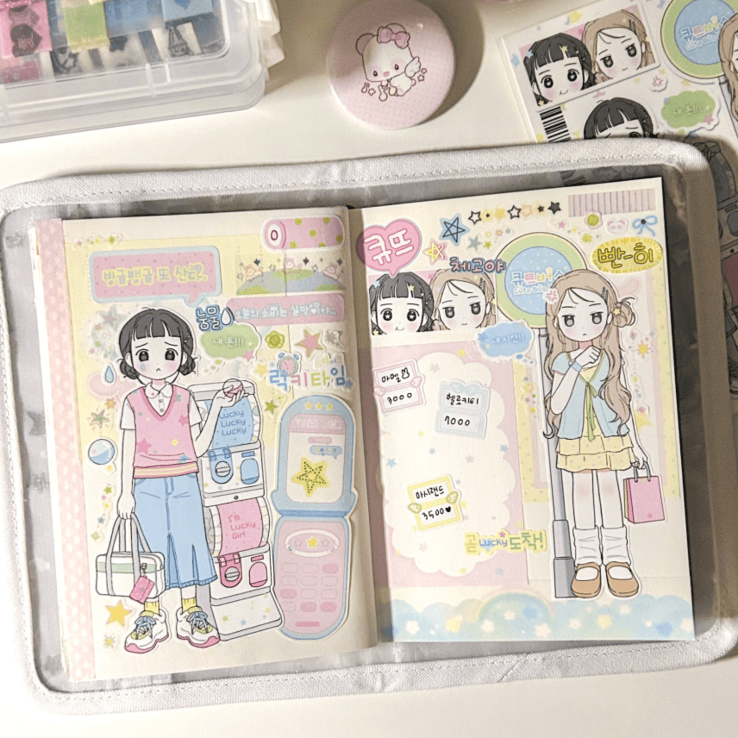 [CB05] NEW Cute Bus 'Give Me Back My Luck' Sticker Sheet - Cute Bus__korean_sticker_stationery