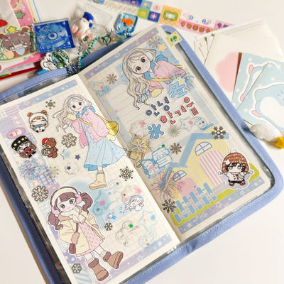 [CB06] NEW Cute Bus 'A Peaceful Winter' Sticker Sheet - Cute Bus__korean_sticker_stationery