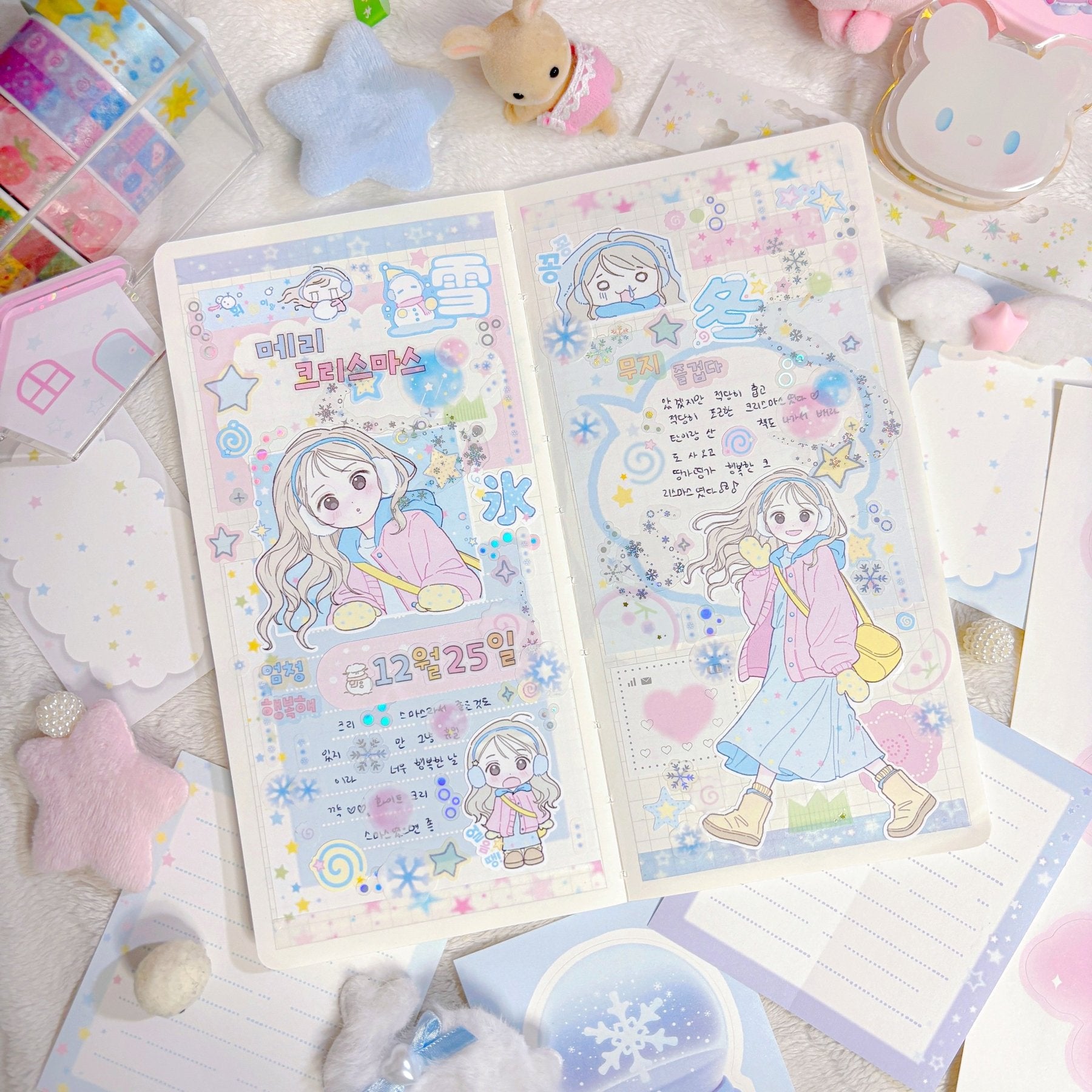 [CB06] NEW Cute Bus 'A Peaceful Winter' Sticker Sheet - Cute Bus__korean_sticker_stationery