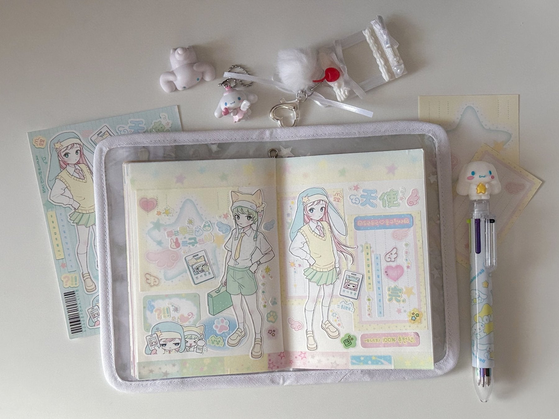 [CB07] NEW Cute Bus 'Heart - Fluttering Stationery Angel' Sticker Sheet - Cute Bus__korean_sticker_stationery