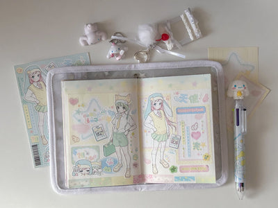 [CB07] NEW Cute Bus 'Heart - Fluttering Stationery Angel' Sticker Sheet - Cute Bus__korean_sticker_stationery